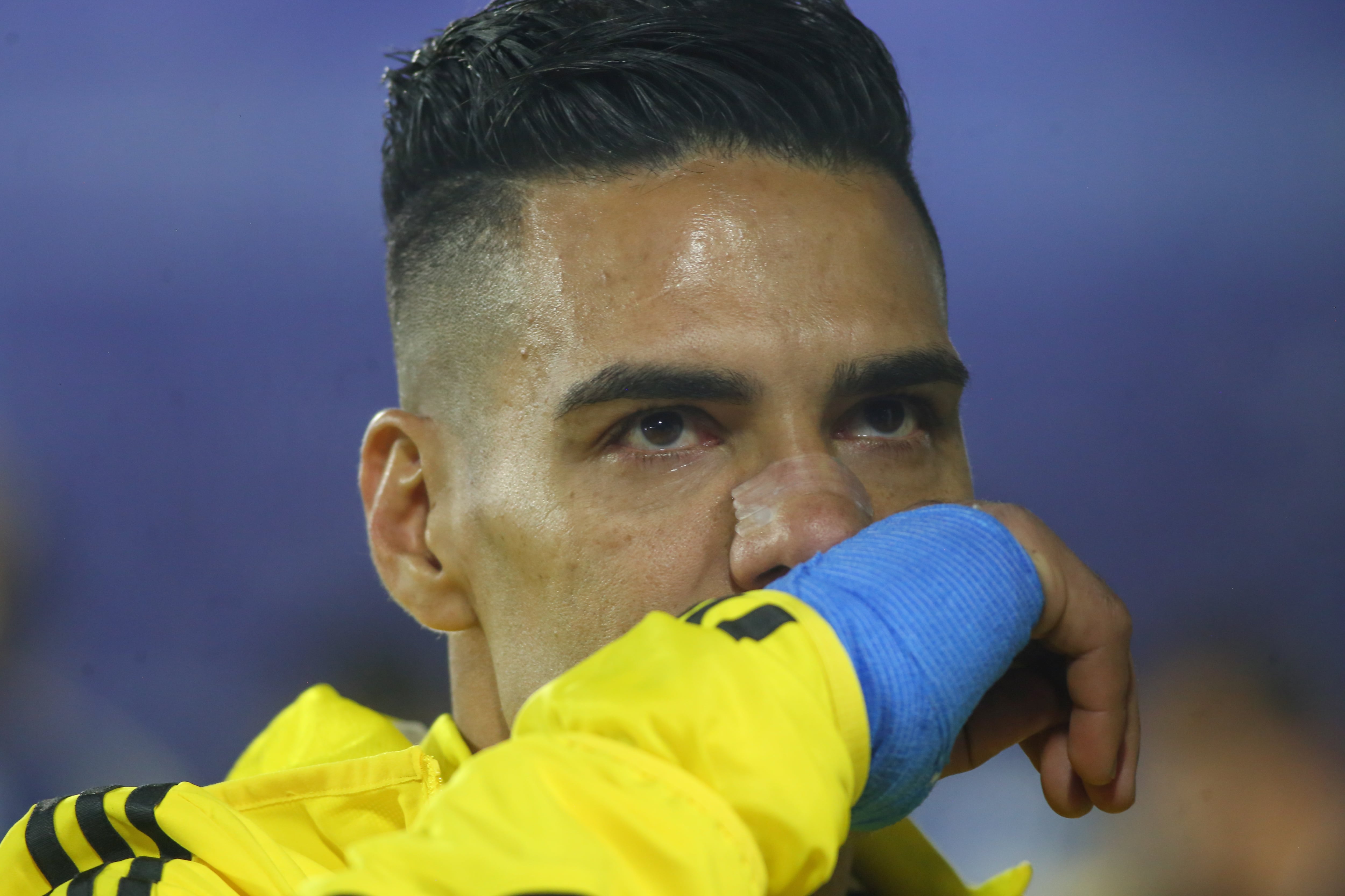 Radamel Falcao Garcia of Millonarios F.C. participates in the match on matchday 3 of the group A semi-finals of the BetPlay DIMAYOR II 2024 League at the Nemesio Camacho El Campin stadium in Bogota. (Photo by Daniel Garzon Herazo/NurPhoto via Getty Images)