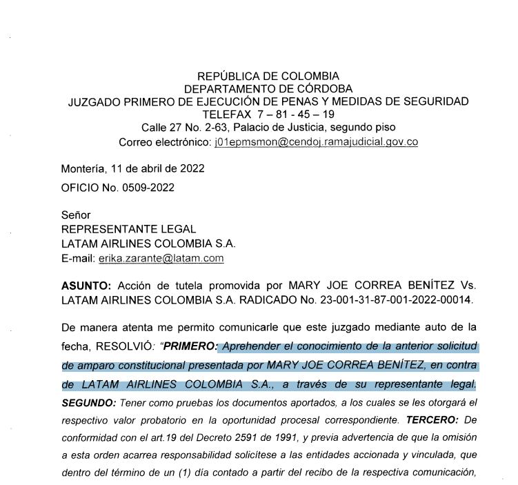 Un juzgado de Montería recibió y admitió una tutela presentada por Mary Joe Correa, una joven que padece atrofia muscular.