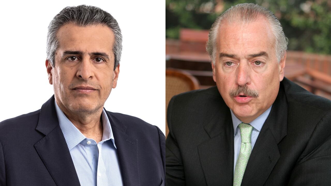 Luis Fernando Velasco, ministro del Interior, y el expresidente Andrés Pastrana.
