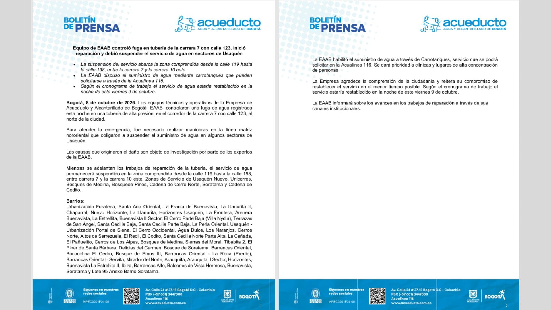 Boletín  EAAB