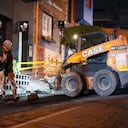 Foto personal que trabajo en el antenimiento d las obras de La Macarena