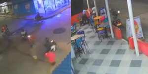 Los sujetos intentan huir en moto, pero son alcanzados por vecinos.