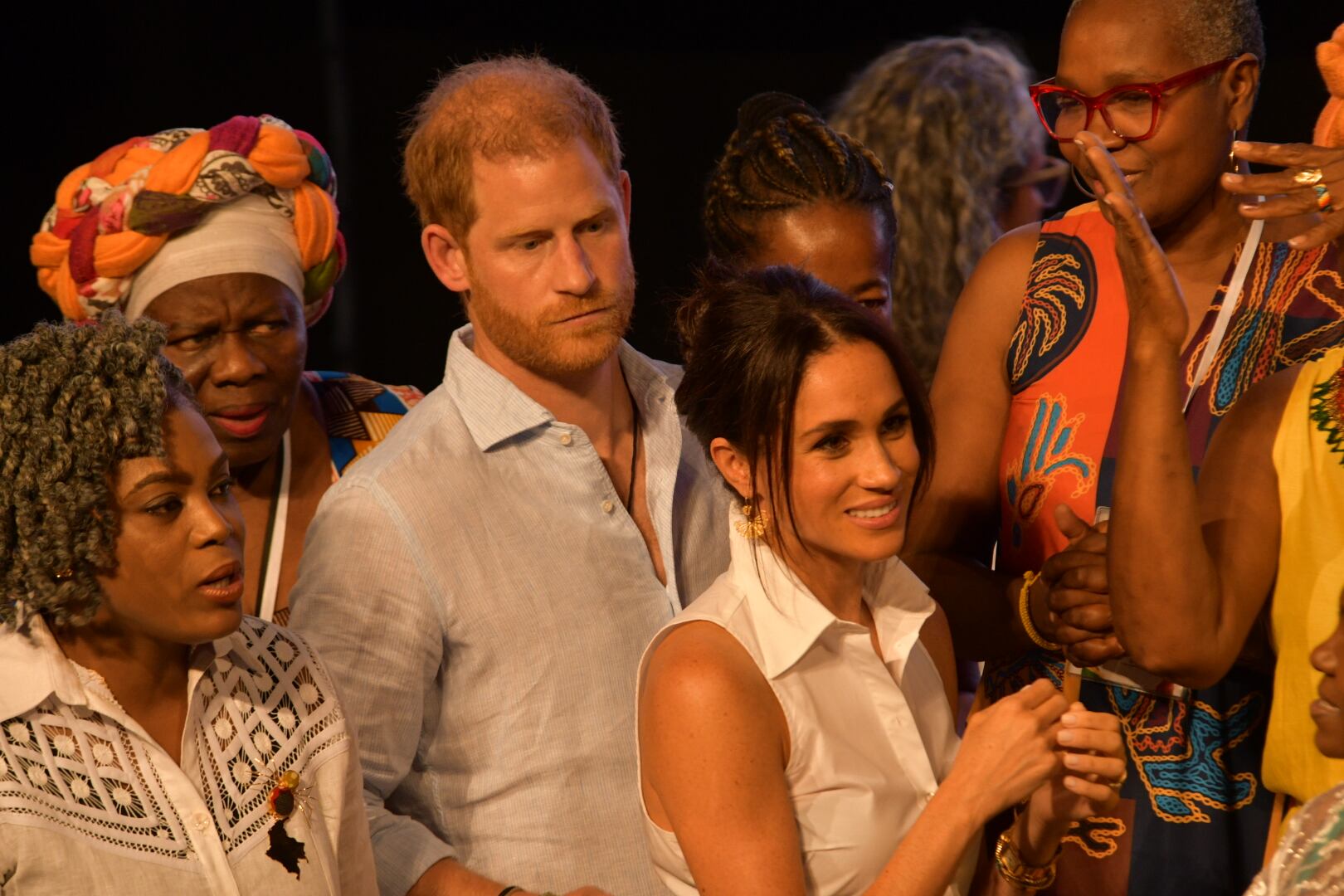 Visita del príncipe Harry y Meghan Markle a Cali, en el teatro Municipal
