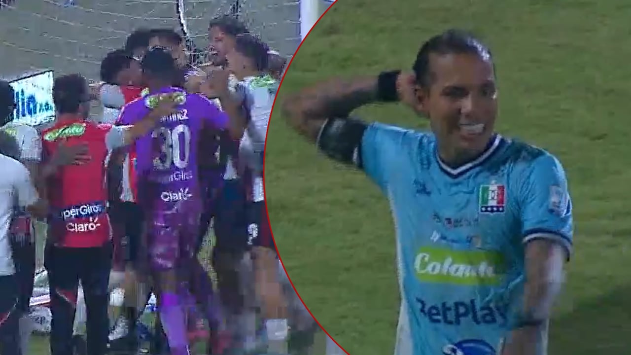 Dayro Moreno se lamenta tras el penal fallado contra Junior.