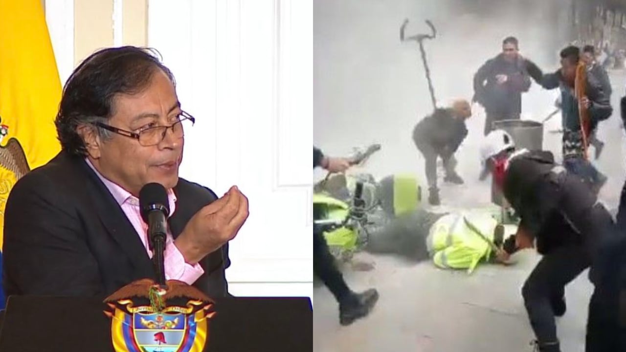 Presidente Gustavo Petro y agresión a policías