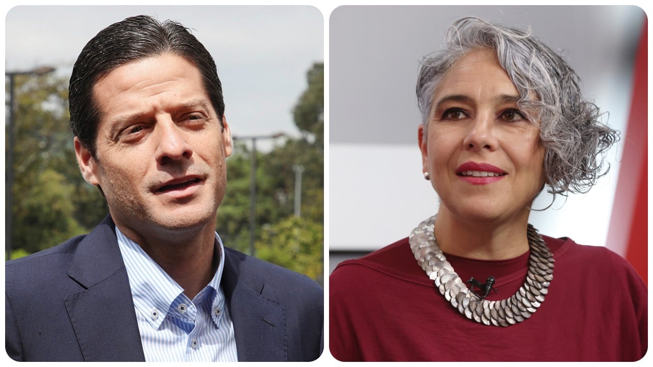 Mauricio Gómez Amín, jefe de debate de la campaña de Abelardo de la Espriella, y María José Pizarro, senadora del Pacto Histórico.