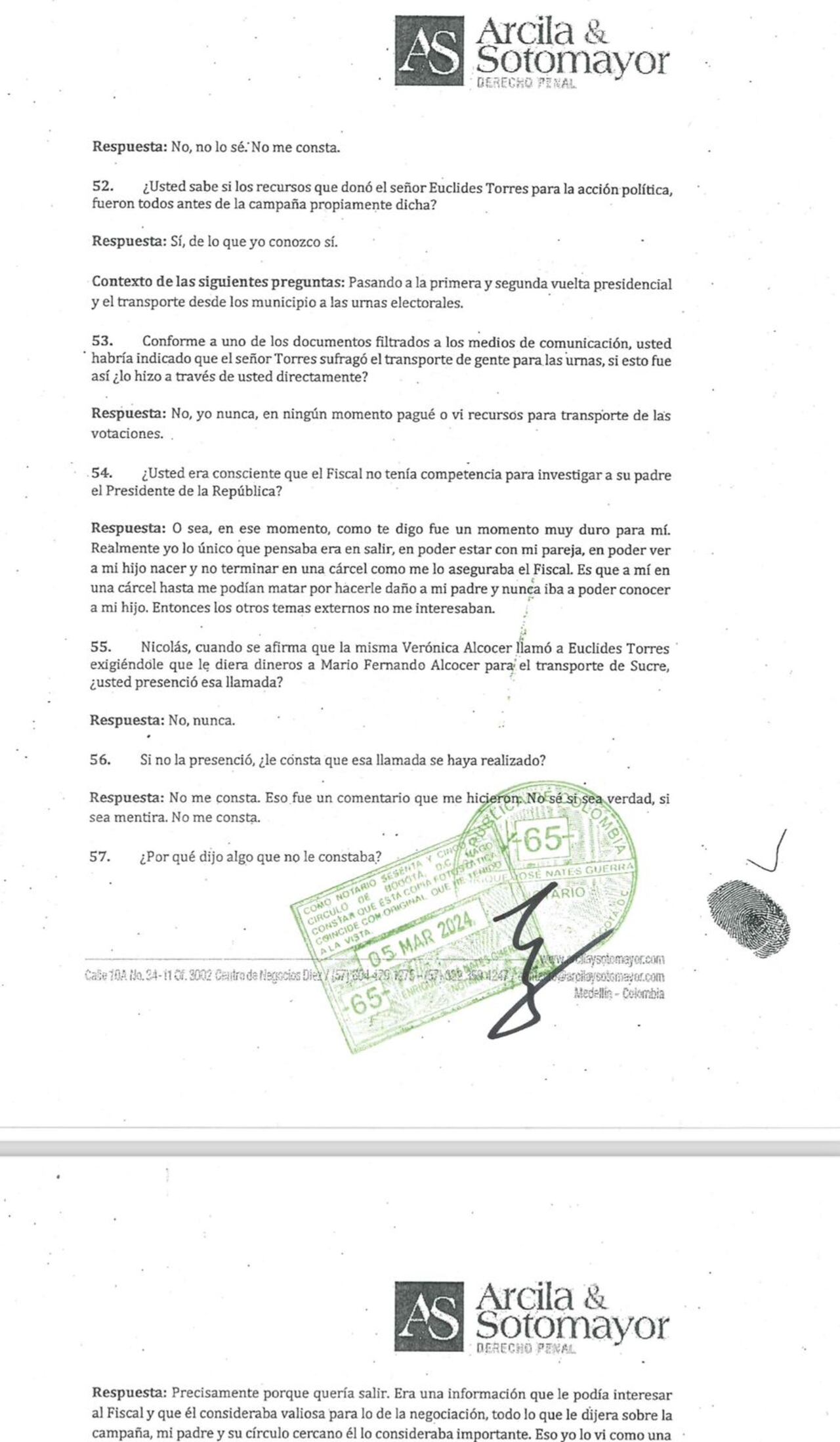 La declaración de Nicolás Petro.