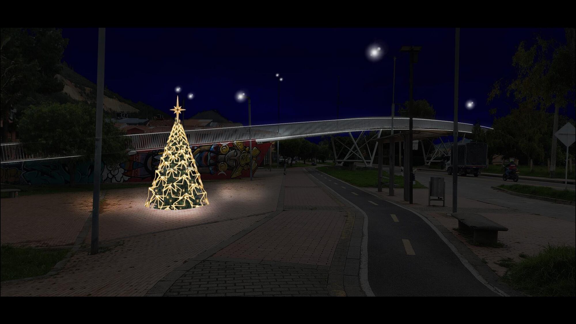 La magia de la Navidad regresa a Sopó: descubra su fascinante alumbrado temático en el Parque Principal