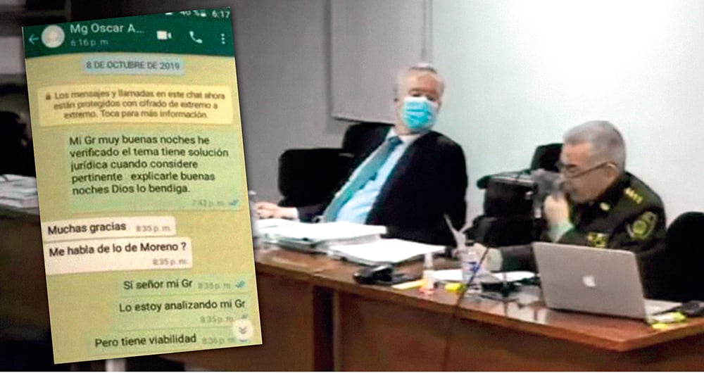 El General William Salamanca es el testigo clave dentro del proceso disciplinario adelantado contra el director de la Policía. Uno de los elementos examinados son los chats de un capitán al director Atehortúa hablándole de un proceso interno. 