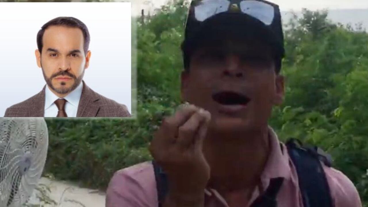 A la izquierda foto de Abelardo De la Espriella toma de Twitter @DELAESPRIELLAE, a la derecha presunto agresor.