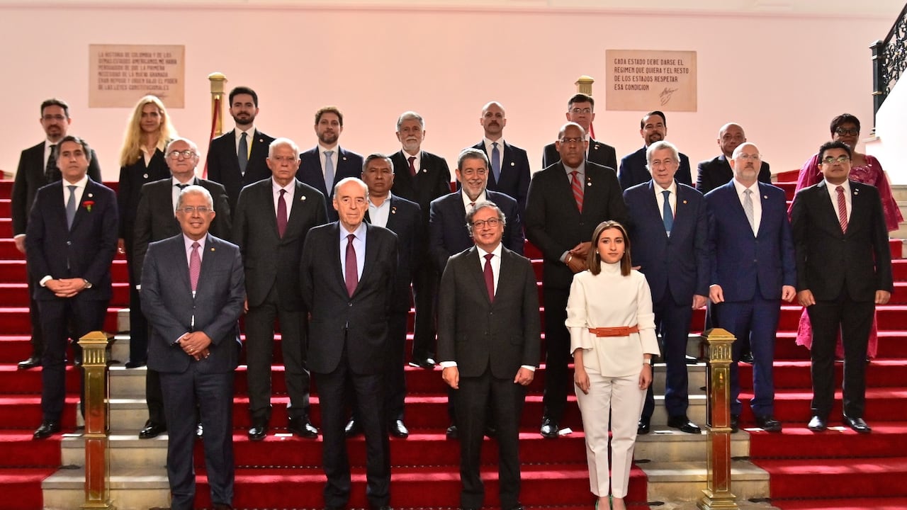 Asistentes a la conferencia internacional sobre el proceso político en Venezuela.