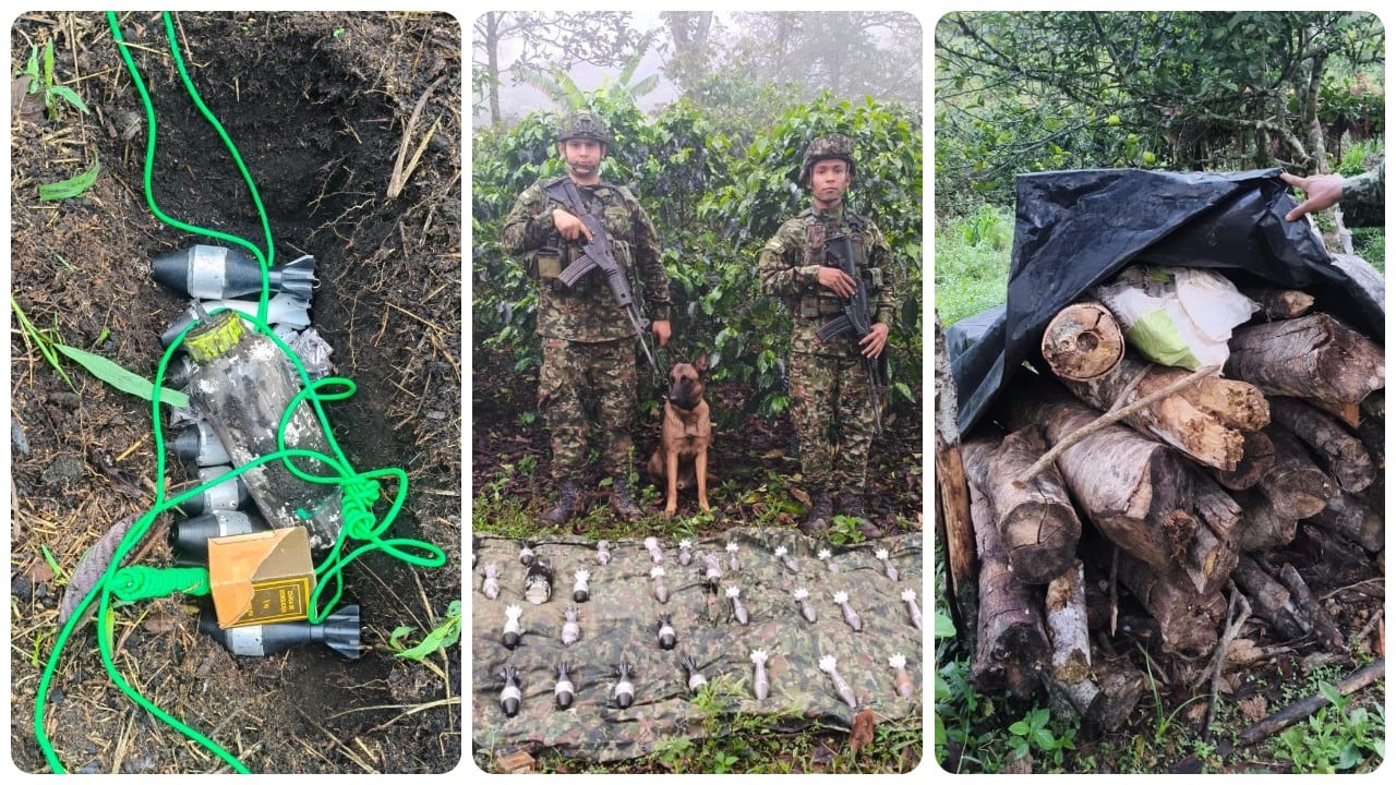 El Ejército destruyó 35 dispositivos explosivos improvisados en Cajibío, Cauca.