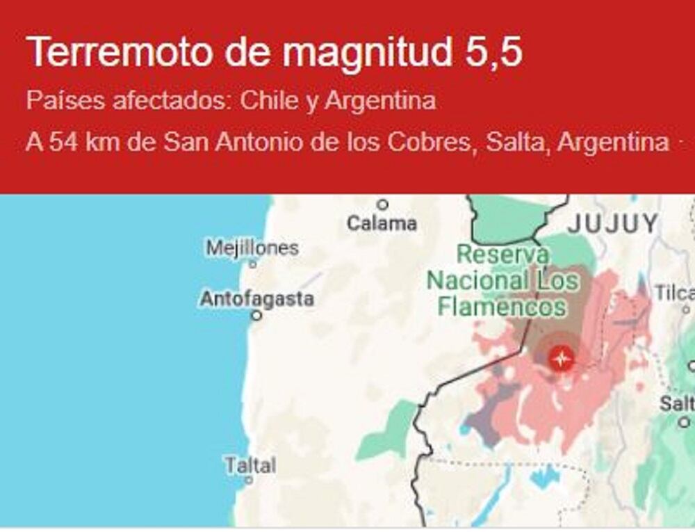 Fuerte temblor se reportó en Argentina