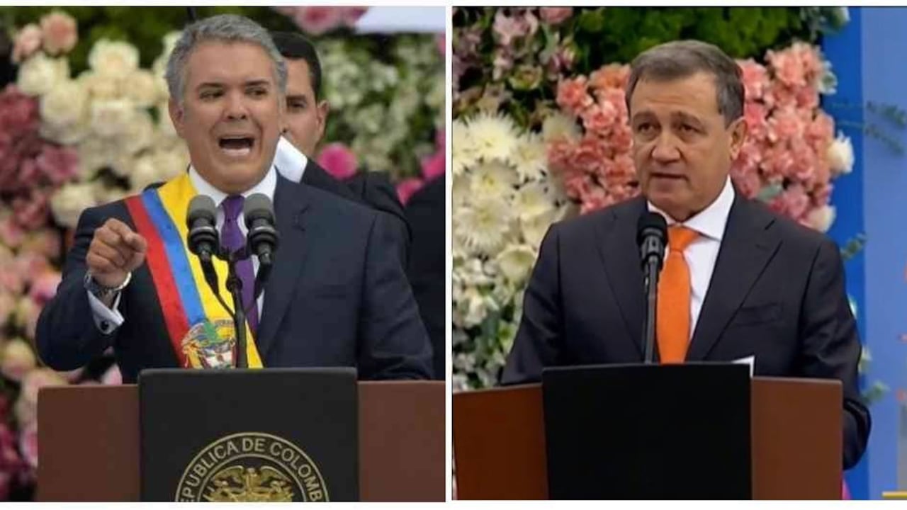 Iván Duque, presidente de la República, y Ernesto Macías, presidente del Congreso.