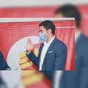 Jorge Iván Ospina, alcalde de Cali, junto a Juan Diego Flórez, gerente de Emcali, el 19 de agosto de 2020, cuando este último se posesionó como gerente de las Empresas Municipales de Cali