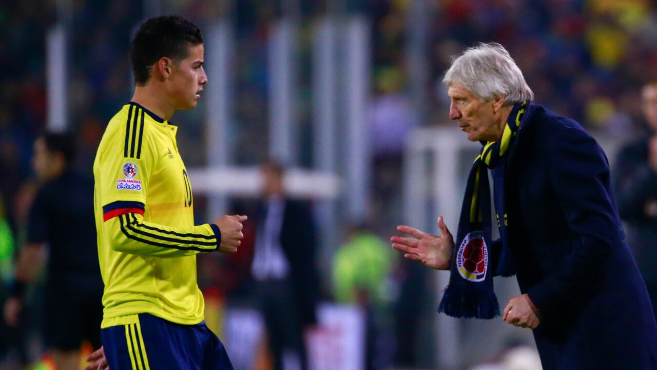 James Rodríguez y José Pékrman, juntos, en Selección Colombia.