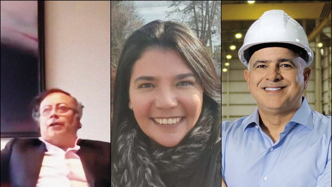 De izquierda a derecha: Gustavo Petro, María Antonia 'Nany' Pardo, Christian Daes.