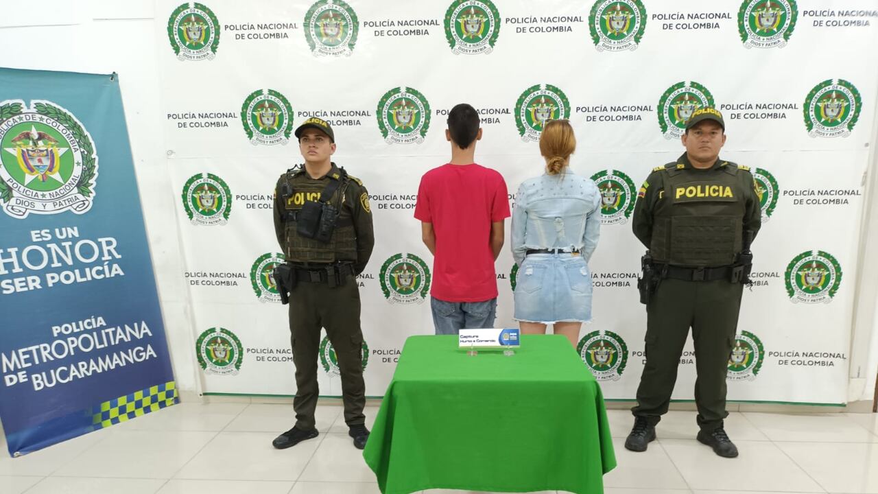 Presuntos ladrones capturados en Bucaramanga, Santander.