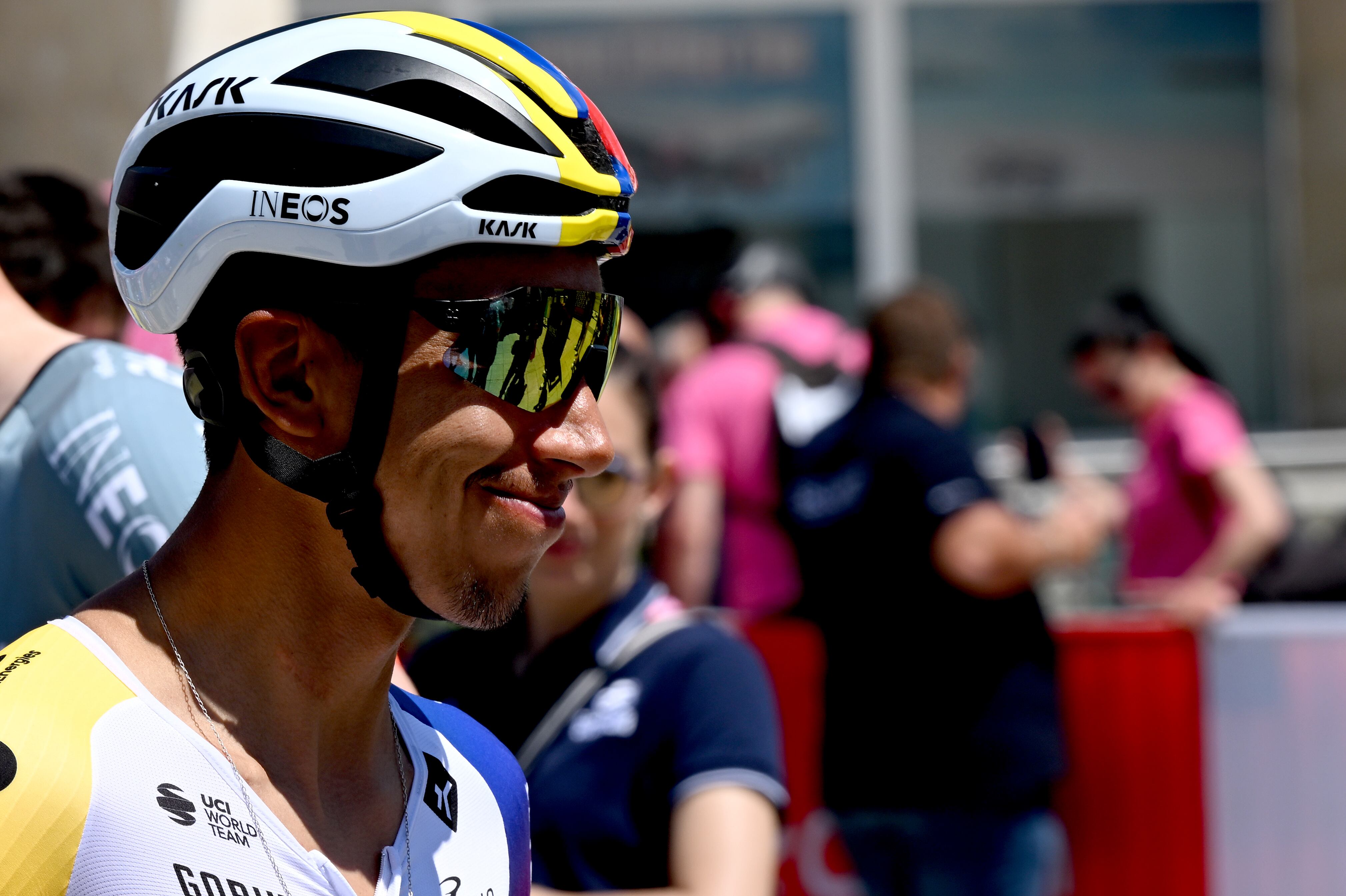 Egan Bernal, del Netcompany Ineos en medio del Giro de Italia 2026