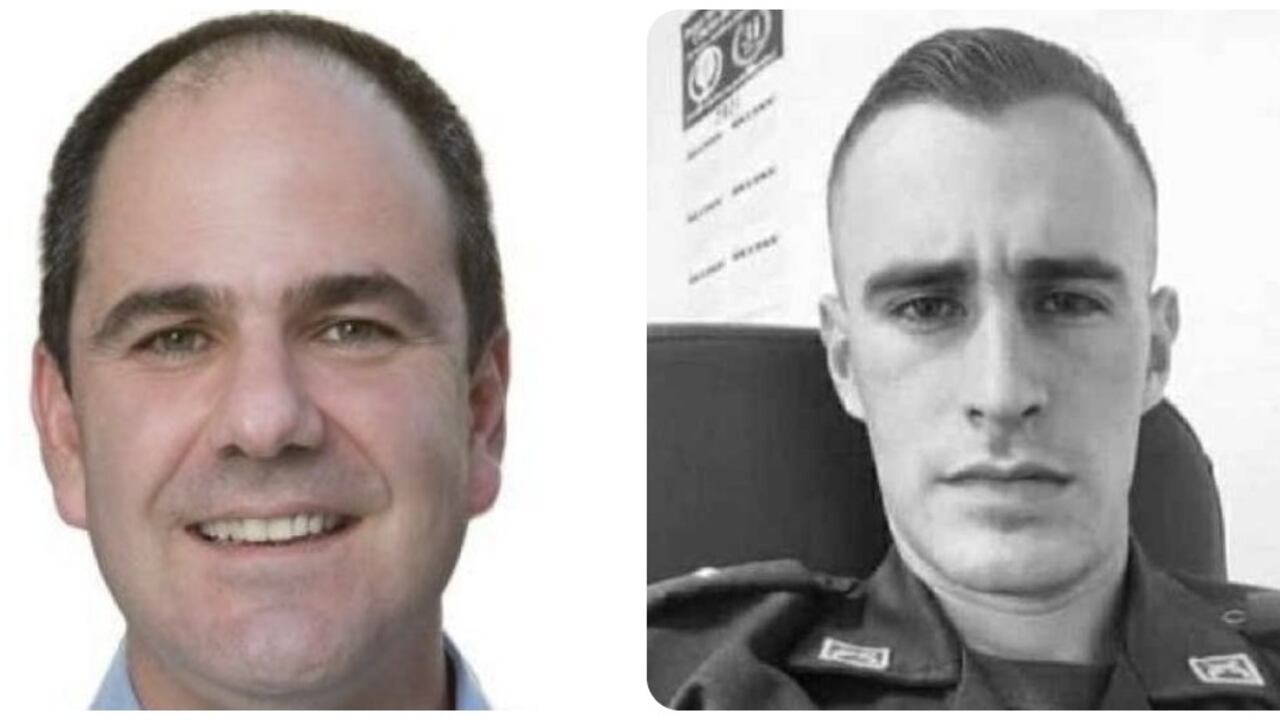 El congresista Gabriel Jaime Vallejo y su hermano Juan Vallejo, policía asesinado en Bogotá.