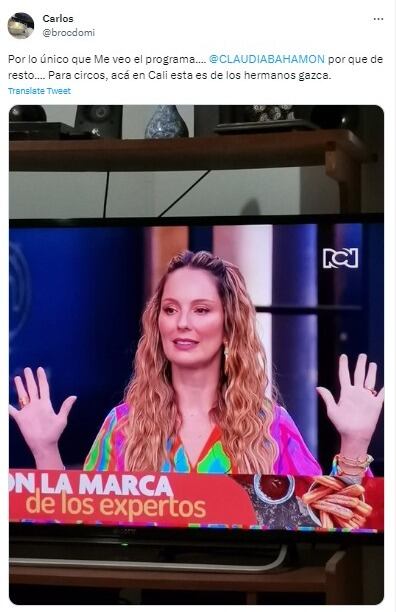 Claudia Bahamón acabó en medio de una discusión reciente en 'MasterChef Celebrity'. Foto: Twitter