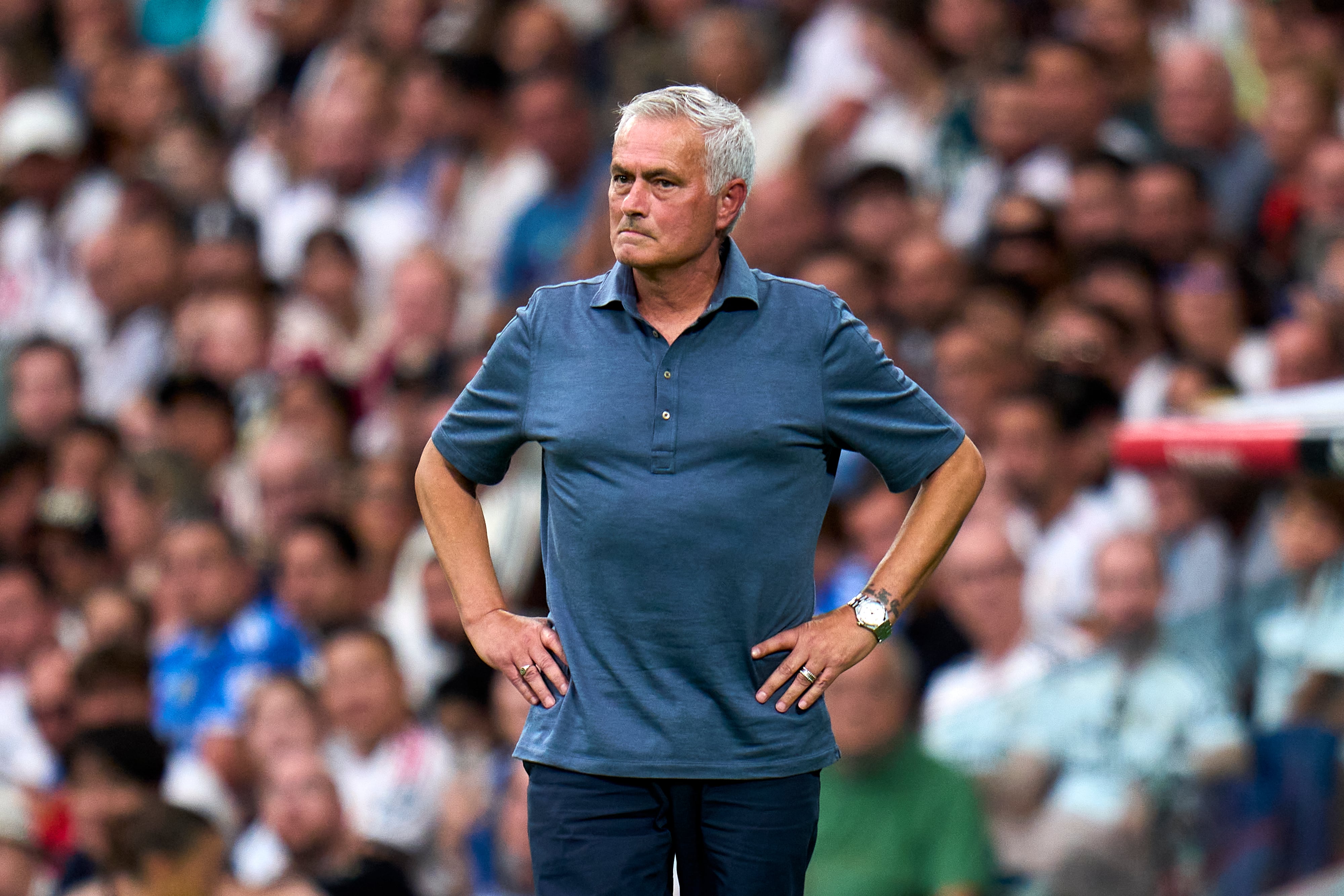José Mourinho en el partido de Real Madrid contra Málaga.