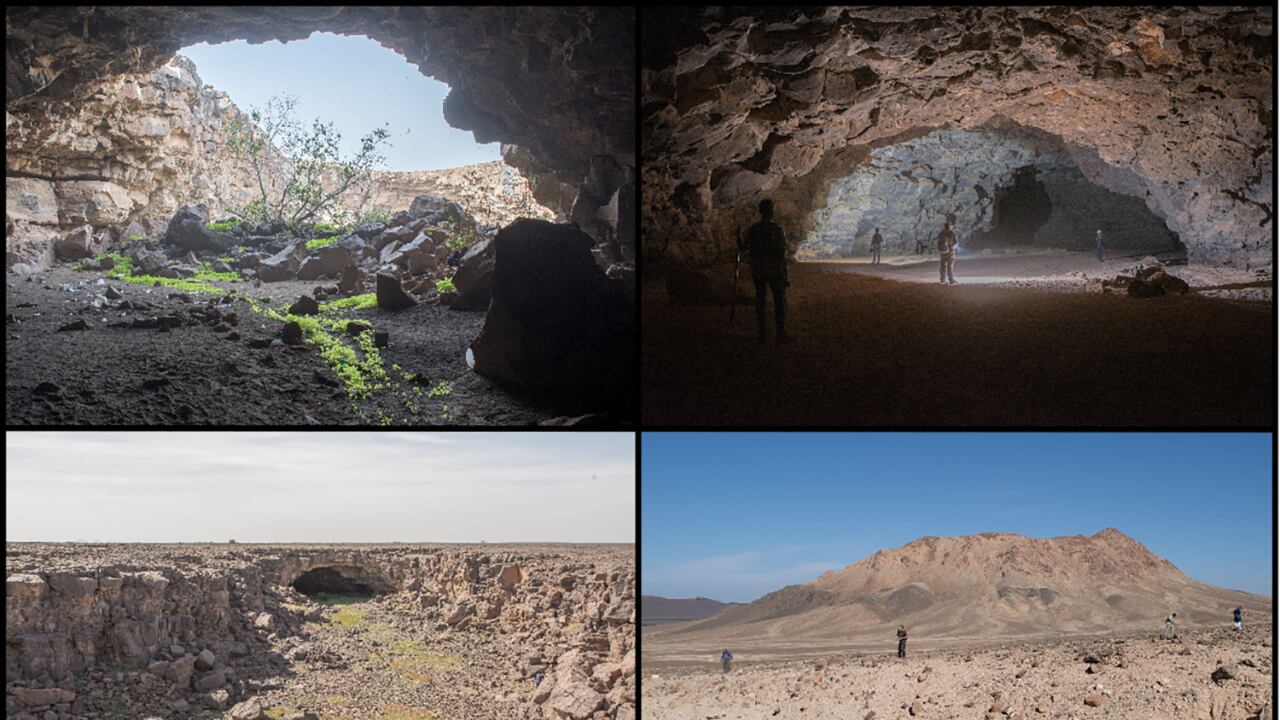 En el desierto árabe, los humanos prehistóricos hallaron en los túneles de lava un refugio clave contra las duras condiciones climáticas.