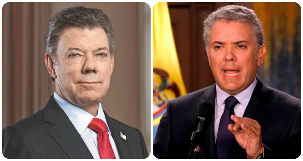 Juan Manuel Santos e Iván Duque