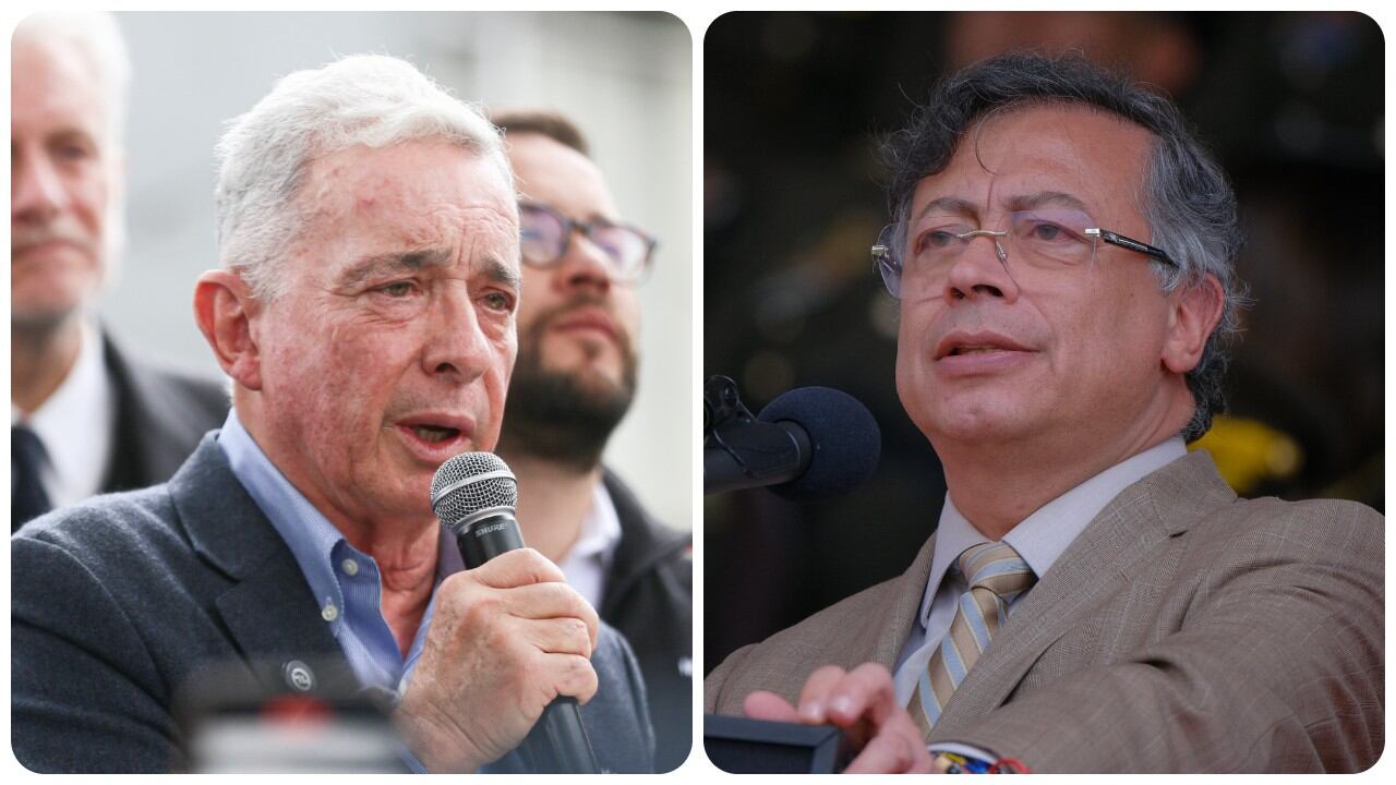 Álvaro Uribe, expresidente de Colombia, y Gustavo Petro, actual jefe de Estado del país.