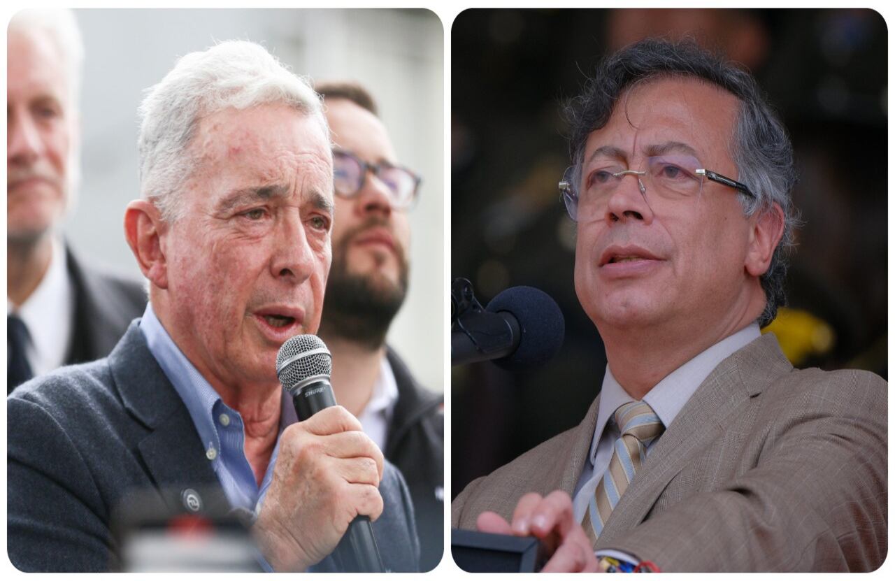Álvaro Uribe, expresidente de Colombia, y Gustavo Petro, actual jefe de Estado del país.