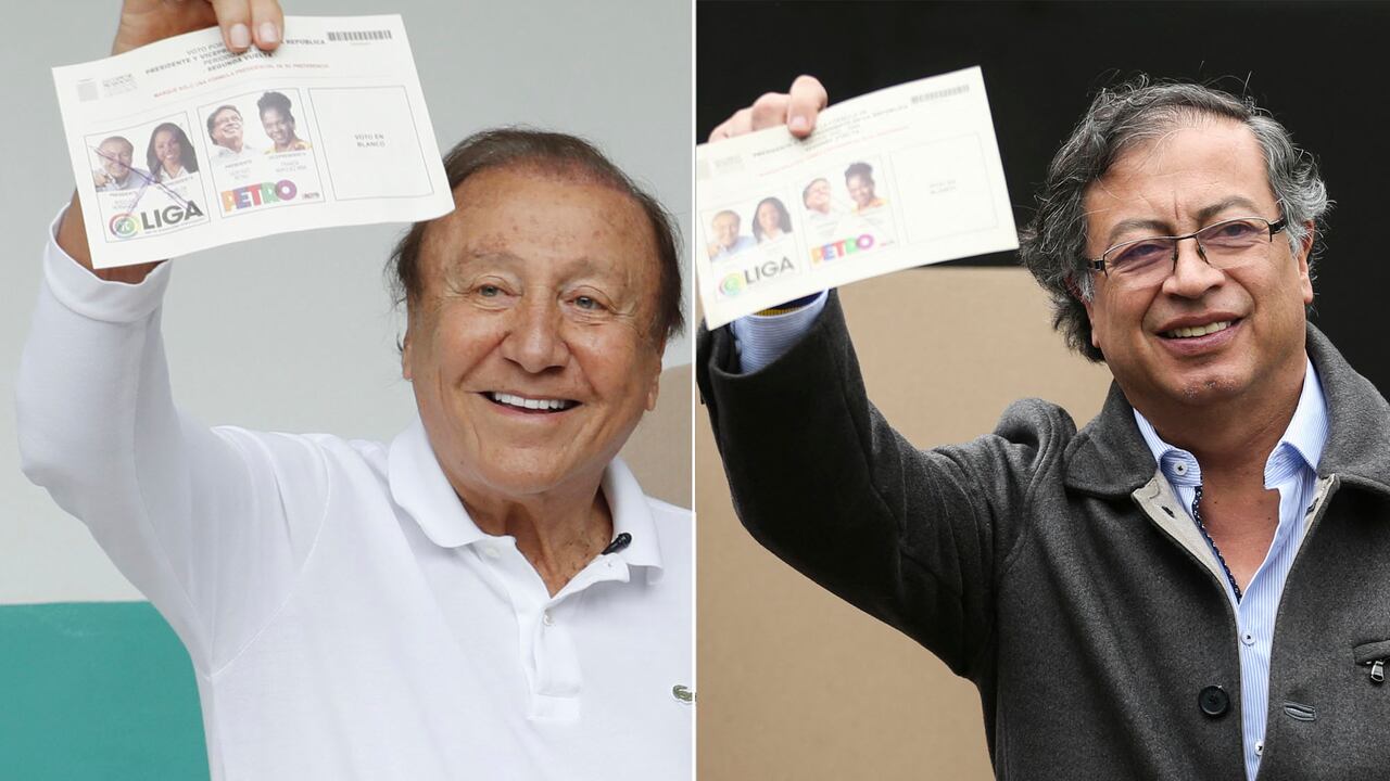Rodolfo Hernández, Gustavo Petro tras ejercer su derecho al voto.