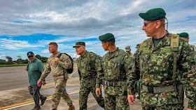 Altos mandos militares de Estados Unidos y Colombia reunidos en el fuerte militar de Tolemaida.