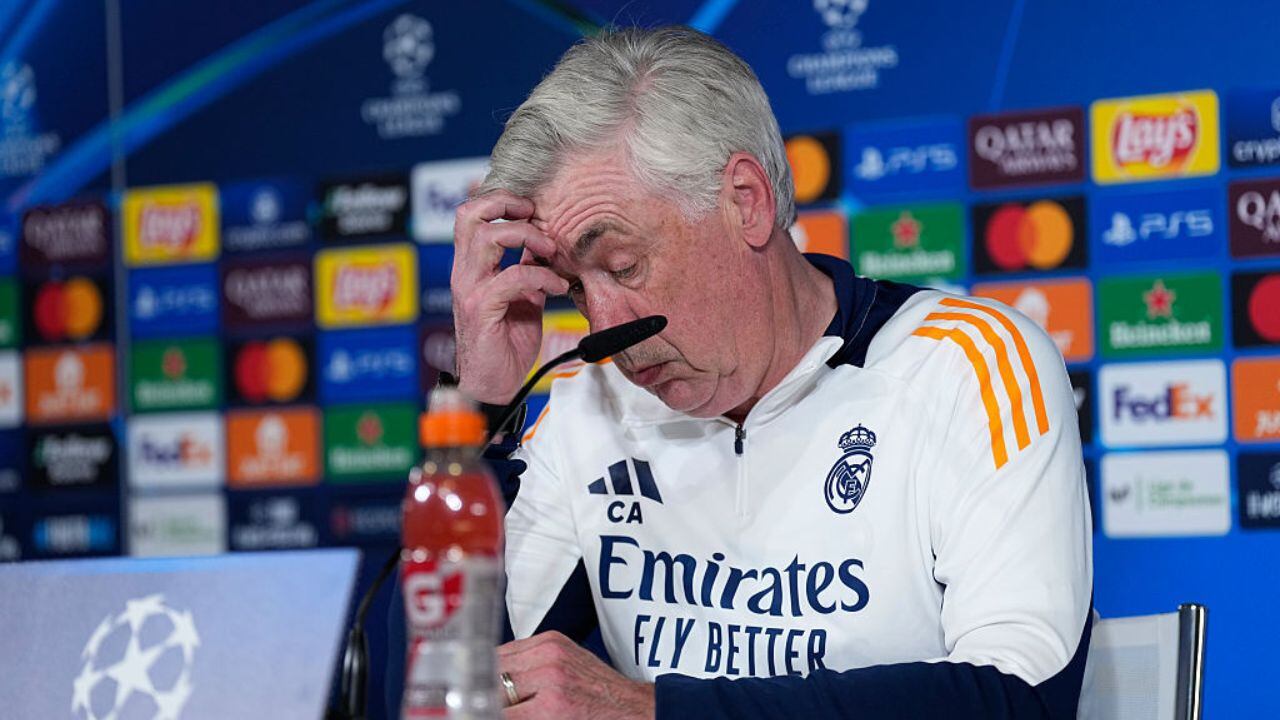 Carlo Ancelotti en rueda de prensa.