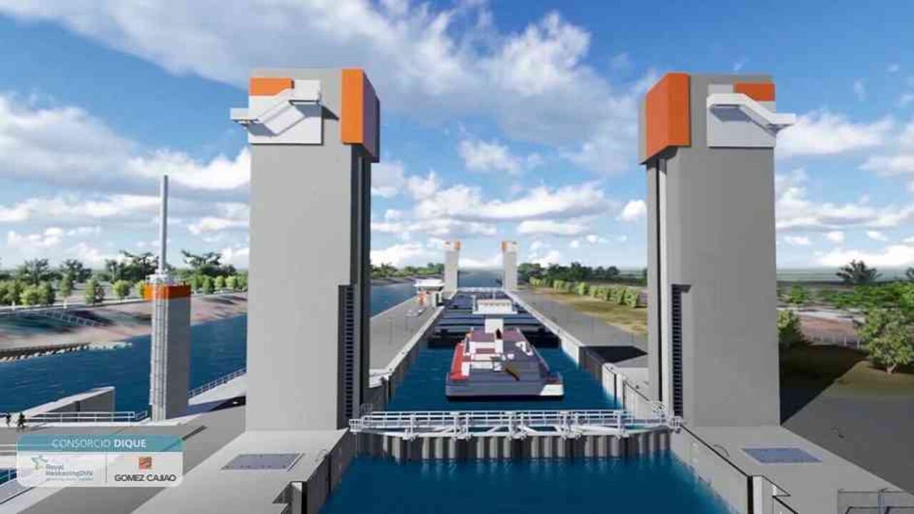 Rénder de la obra Canal del Dique.
