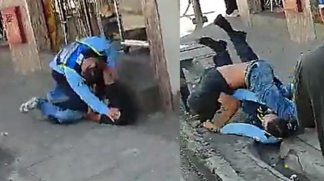 Los dos involucrados se enfrentaron a golpes en plena vía pública.