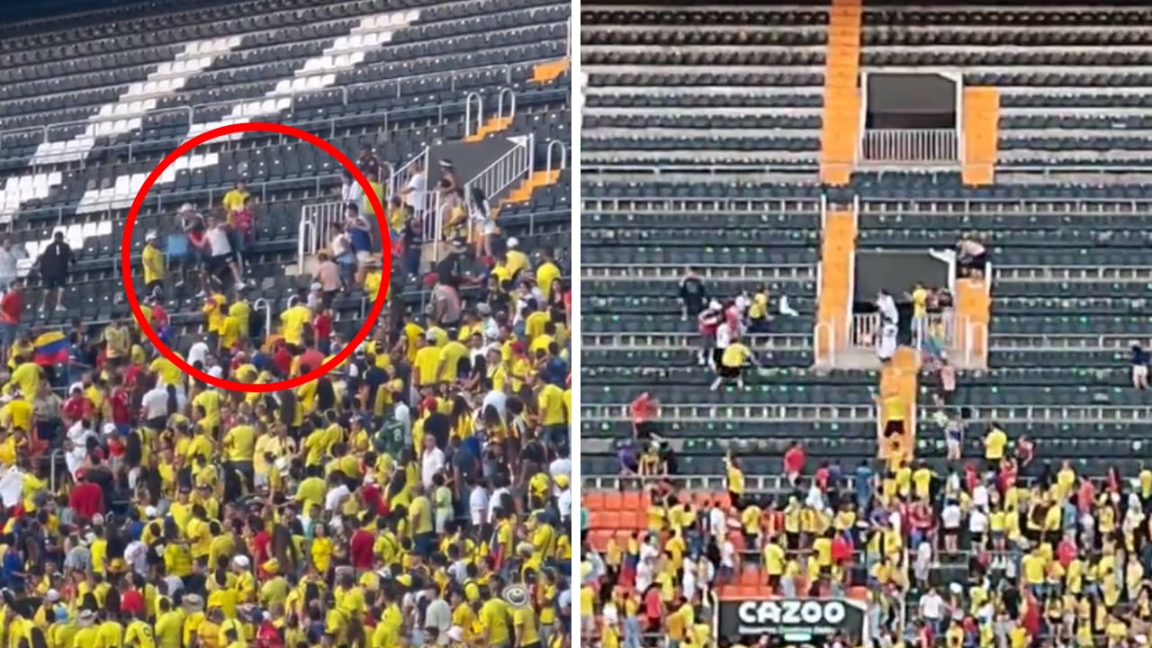Aficionados de Santa Fe y Millonarios se libraron batalla en el estadio de Mestalla.