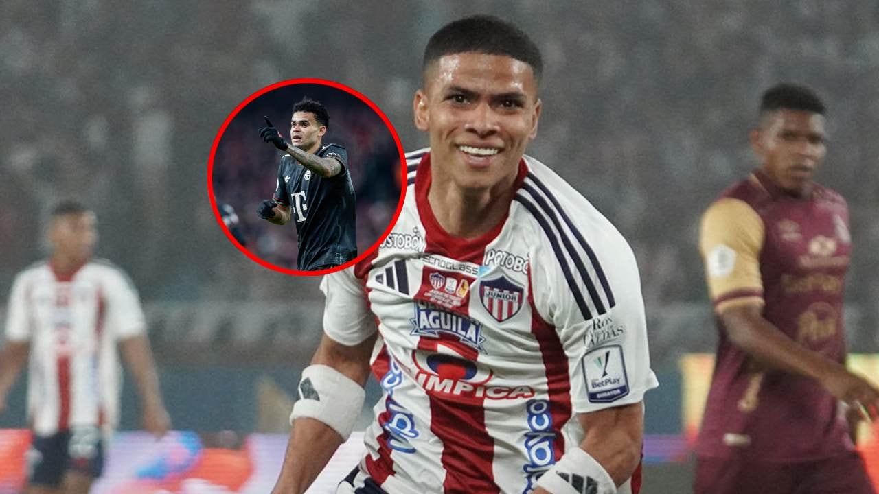 José Enamorado celebra un gol con Junior / Luis Díaz en el Bayern Múnich