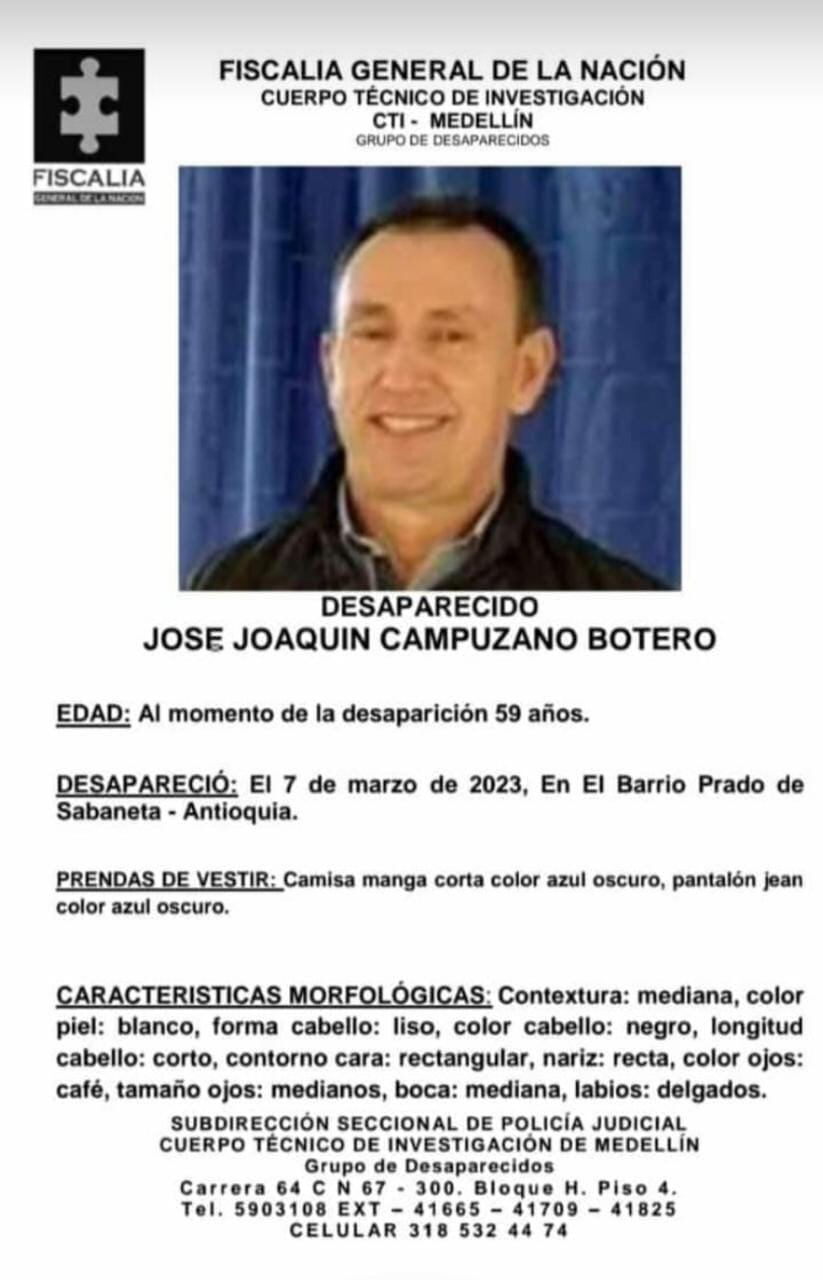 Rector desaparecido en Antioquia.