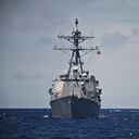 A USS Destroyer and Littoral Combat Ship hunt together in the South Pacific. Taken during a Pacific Deployment in 2014.