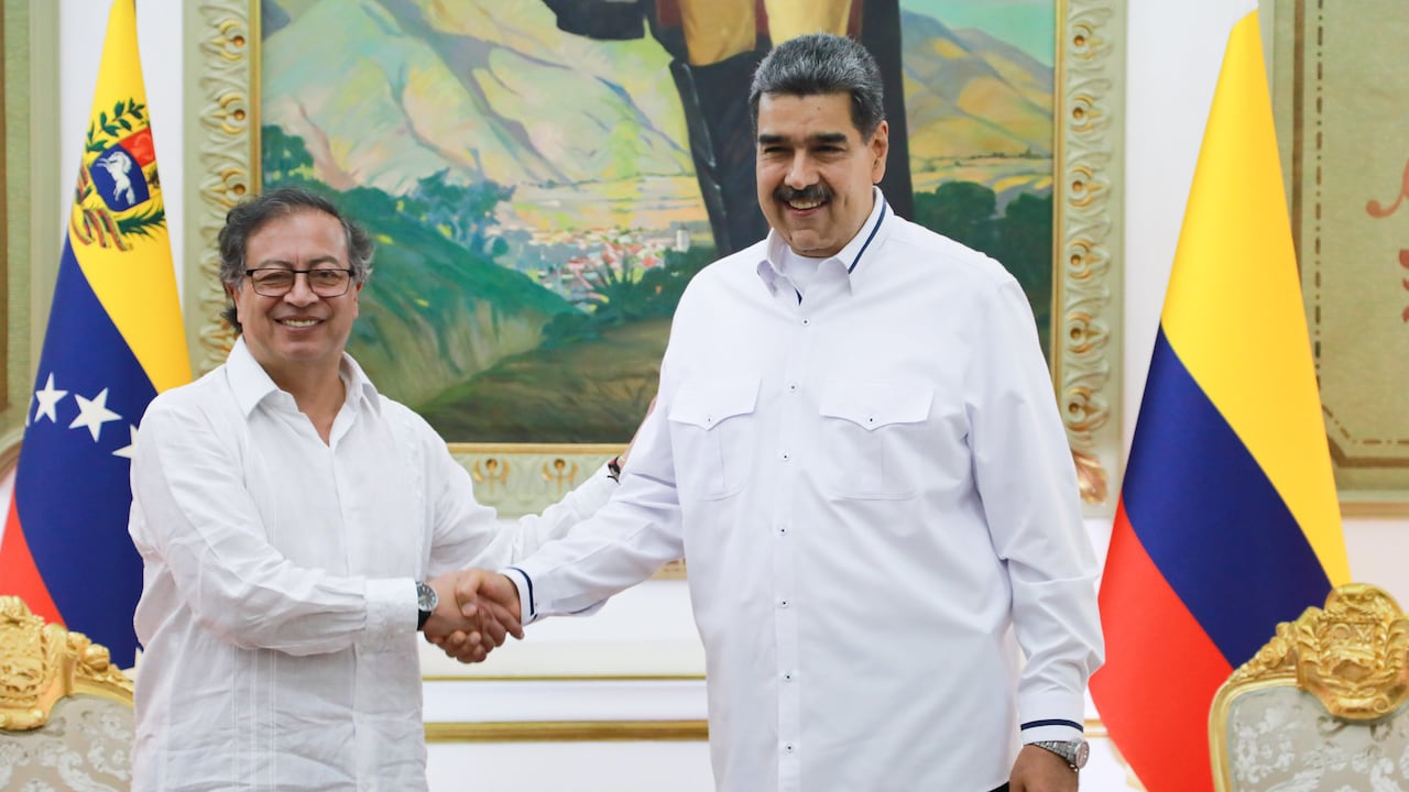 Los presidentes Gustavo Petro y Nicolás Maduro en uno de sus encuentros en el Palacio de Miraflores, en Venezuela.
