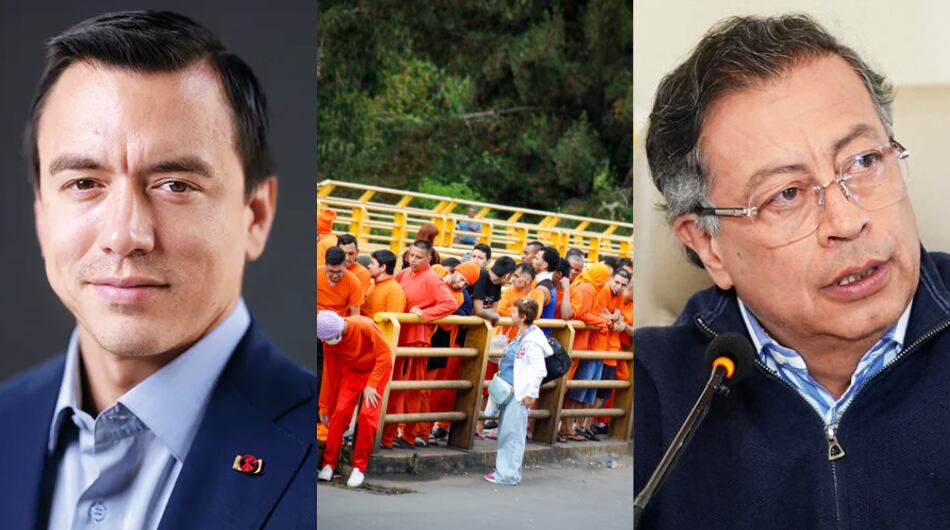 Presidente de Ecuador, Daniel Noboa; y el presidente de Colombia, Gustavo Petro.