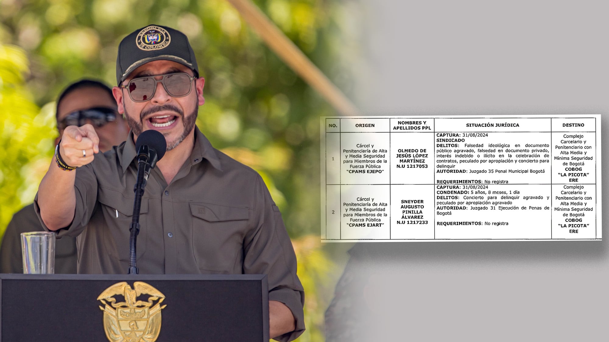 Abelardo de la Espriella, ordenes de traslado de Sneyder Pinilla y Olmedo López a la Cárcel La Picota