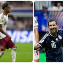 Lamine Yamal (Izq.) y Lionel Messi.