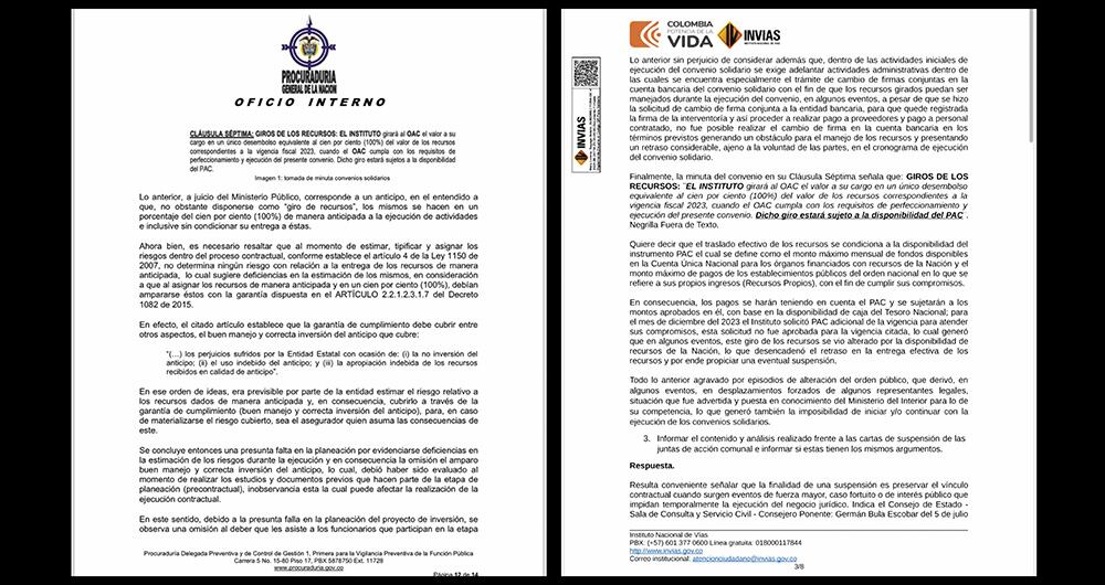 Hay documentos que indican sobre la problemática de estas obras.