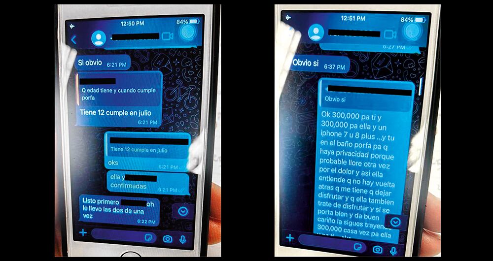 Chats de los pedófilos que violaban niñas en Medellín. 