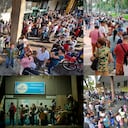 Usuarios de la Nueva EPS en Cali, llegan a hacer cola desde el día anterior, con la idea de coger cupo para la entrega de medicamentos sin importar, que tengan que pasar la noche, durmiendo en el suelo o sobre cartones. Foto Jorge Orozco.