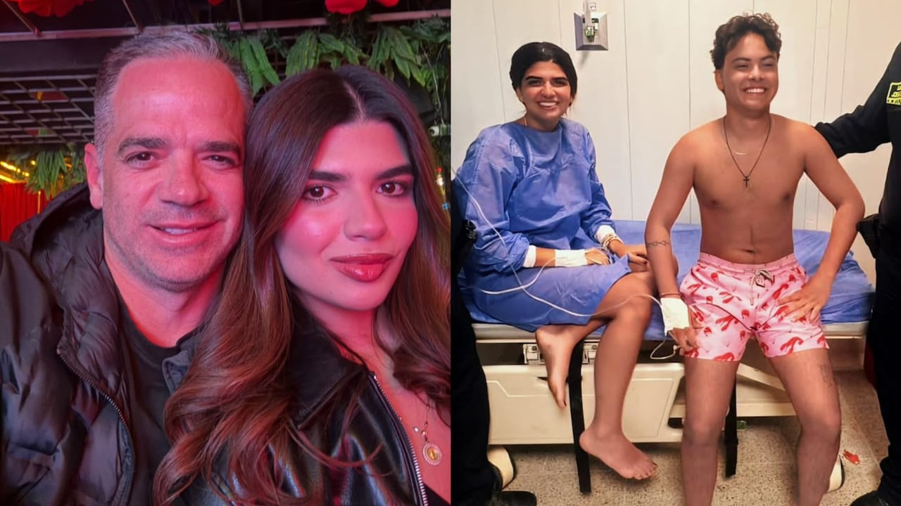 De derecha a izquierda: Orlando y Luciana Dangond. Luciana y Jerónimo en un centro asistencial de Cartagena tras su rescate.