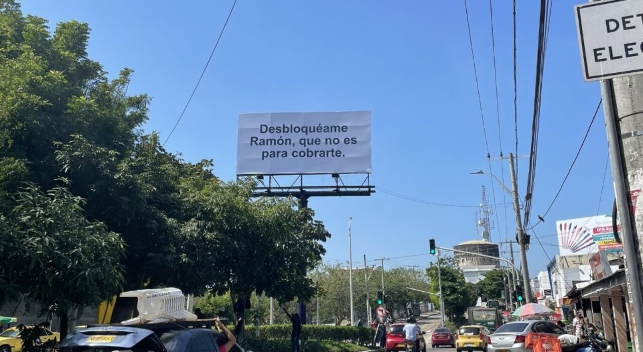 La intención no es de cobro en esta valla ubicada en una concurrida carrera que conduce hacia el norte y sur de la ciudad.