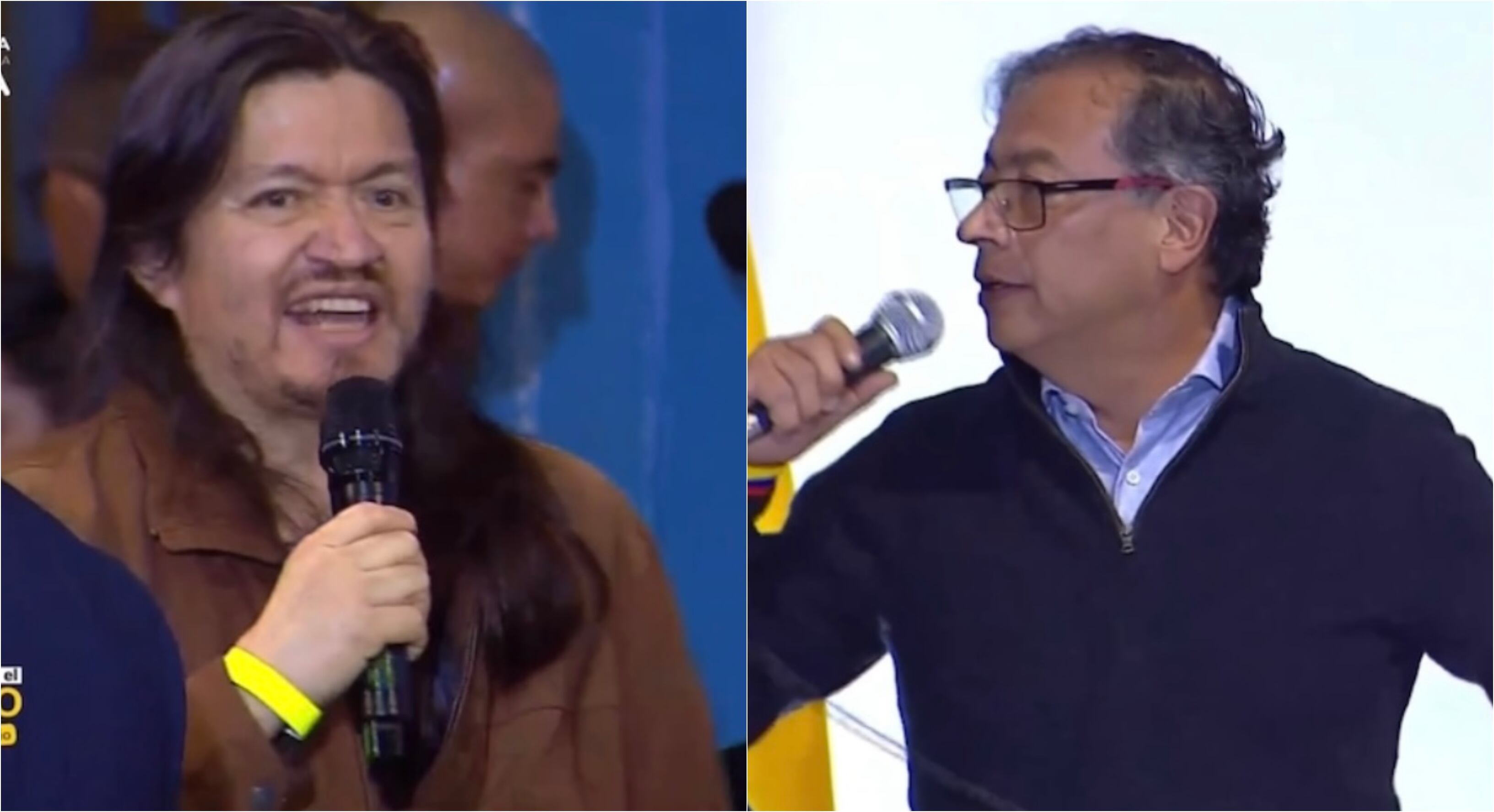 Ciudadano molesto y el presidente Gustavo Petro