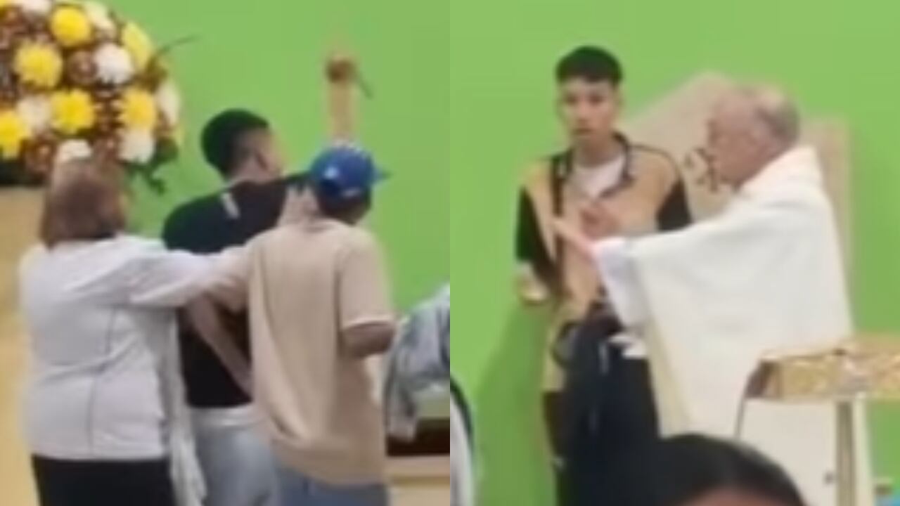 De izquierda a derecha: uno de los ladrones y el joven que iba a ser víctima del hurto.